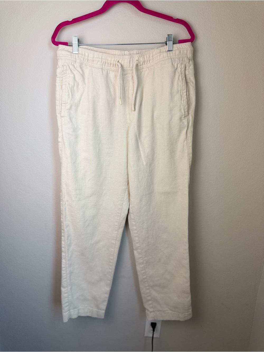 Zara Cream Drawstring Jogger Pants